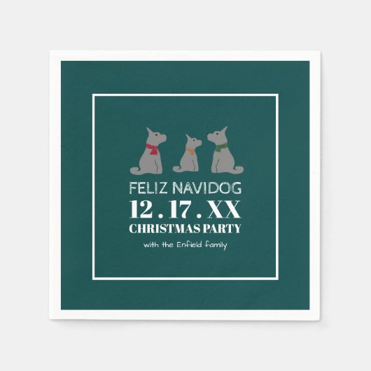 Feliz Navidog, Spaanse stijlkerst Servet (Voorkant)