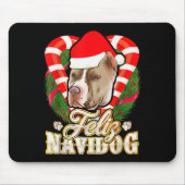 Feliz Navidog Tbull With Santa Claus Hat Ttie Chri Muismat (Voorkant)