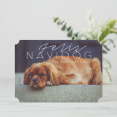 Feliz Navidog | Vakantie foto Feestdagenkaart (Staand voorkant)