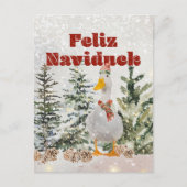 Feliz Naviduck Waterverf Duck Feestdagenkaart (Voorkant)