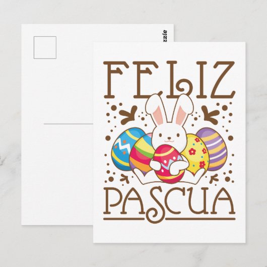 Feliz Pascua Gelukkig Pasen Spaans Briefkaart (Voorkant / Achterkant)