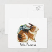 Feliz Pascua, Gelukkige Pasen in het Spaans Feestdagenkaart (Voorkant / Achterkant)