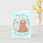 Feliz Primer Dia de La Madre vouded Wenskaart Kaart (Gele Bloem)