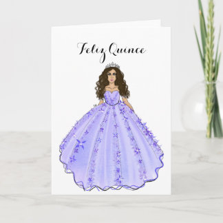 Feliz Quince - Purple Quinceanera Birthday Kaart