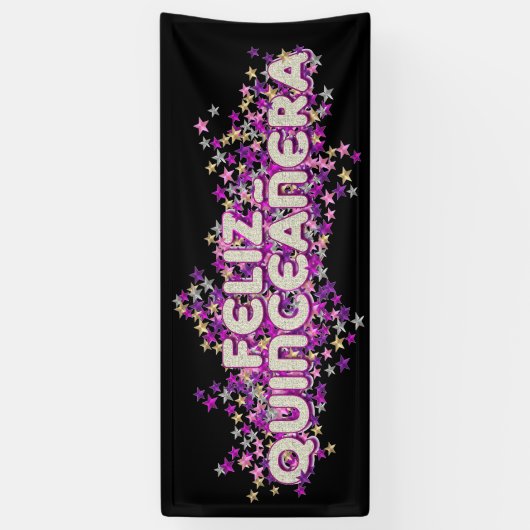 Feliz Quinceanera Spandoek (Verticaal)