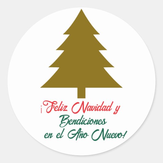 Feliz y Bendecida Navidad Ronde Sticker (Voorkant)