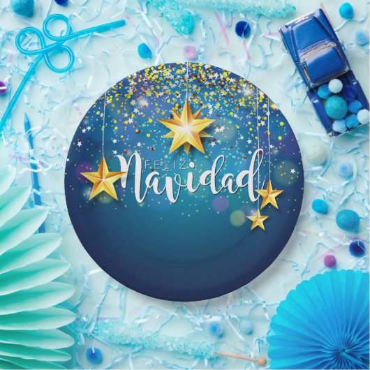 Felize Navidad Gold Stars Kerst Bord (Feest)