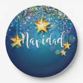 Felize Navidad Gold Stars Kerst Bord (Voorkant)