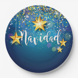 Felize Navidad Gold Stars Kerst Bord