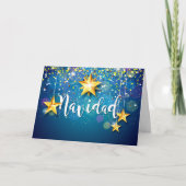 Felize Navidad Gold Stars kerstcadeautje Kaart (Voorkant)