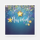 Felize Navidad Gold Stars Kerstlunch Servet (Voorkant)