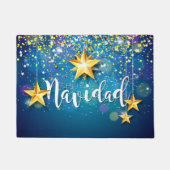 Felize Navidad Gold Stars Kerstmis Deurmat (Voorkant)