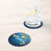 Felize Navidad Gold Stars Kerstmis Kartonnen Onderzetters (Insitu)