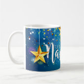 Felize Navidad Gold Stars Kerstmis Koffiemok (Links)