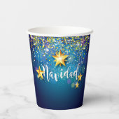 Felize Navidad Gold Stars Kerstmis Papieren Bekers (Achterkant)