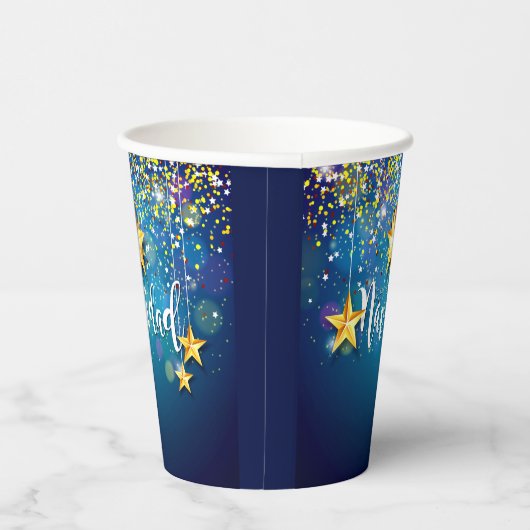 Felize Navidad Gold Stars Kerstmis Papieren Bekers (Rechts)