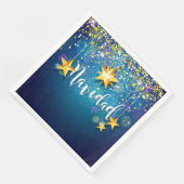 Felize Navidad Gold Stars Kerstmis Servet (Hoek)