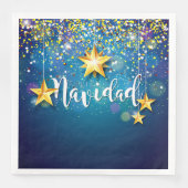 Felize Navidad Gold Stars Kerstmis Servet (Voorkant)