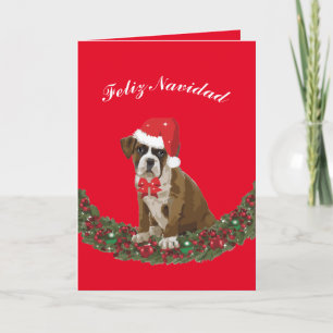 Felize Navidad lindo perro festivo Feestdagen Kaart