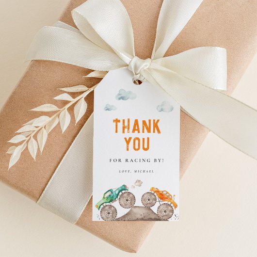 Felizite Verjaardag Monster Trucks Verjaardag Cadeaulabel