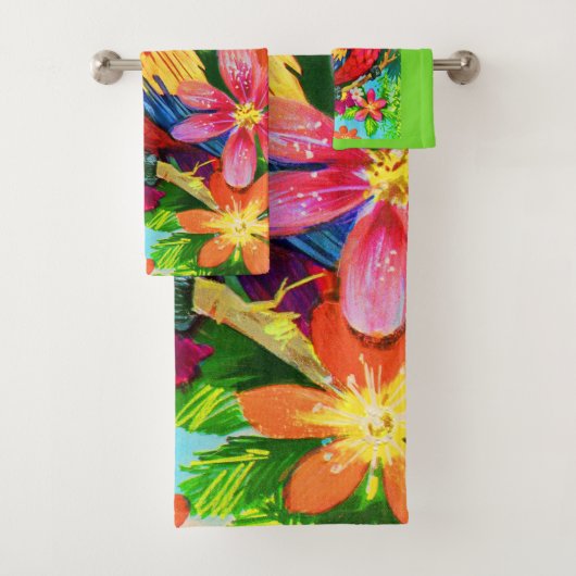 felkleurige papegaai bad handdoek (Insitu)
