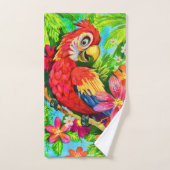 felkleurige papegaai bad handdoek (Handdoek)