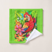 felkleurige papegaai bad handdoek (Wasdoekje)