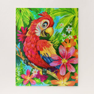 felkleurige papegaai legpuzzel