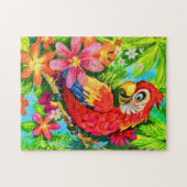 felkleurige papegaai legpuzzel (Horizontaal)