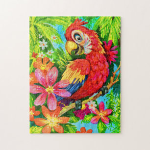 felkleurige papegaai legpuzzel