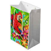 felkleurige papegaai medium cadeauzakje (Voorkant Gekanteld)