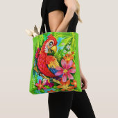 felkleurige papegaai tote bag (Dichtbij)