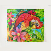 felkleurige papegaai wandkleed (Voorkant (horizontaal))