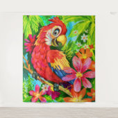 felkleurige papegaai wandkleed (Voorkant)