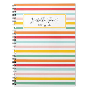 felkleurige regenboogstrips - school notitieboek