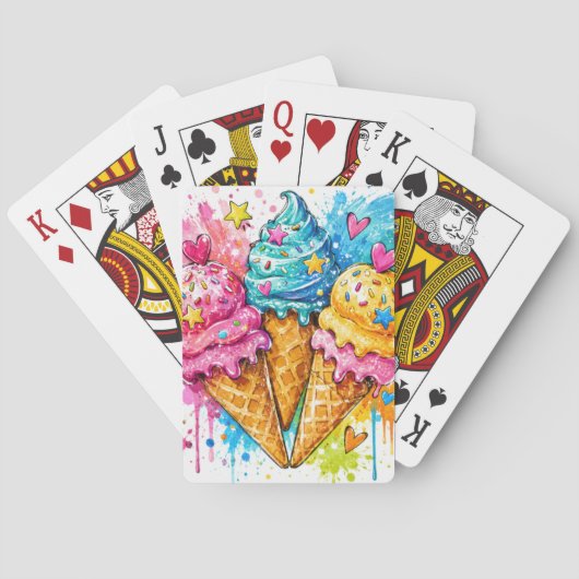 FELKLEURIGE ZOMER IJSCOMES POKERKAARTEN (Achterkant)