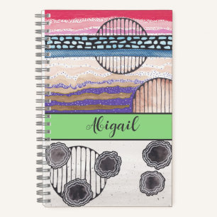 Fell Top Fantasy, waterverf kunst, jouw naam Notitieboek