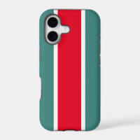 Felle 70s rode witte oceaan turquoise racing strep