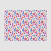 Felle Abstracte Waterverf Stijl Bloemen Tissuepapier (Voorkant)