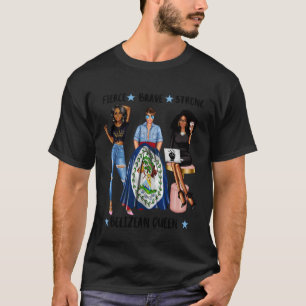 Felle Afro-Belize Koningin Belize vrouw Vlag van B T-shirt