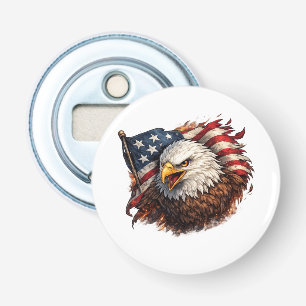 Felle Amerikaanse Adelaar – Patriotisch Krachtig O Button Flesopener