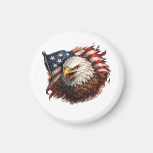 Felle Amerikaanse Adelaar – Patriotisch Krachtig O Magneet