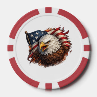 Felle Amerikaanse Adelaar – Patriotisch Krachtig O Poker Chips