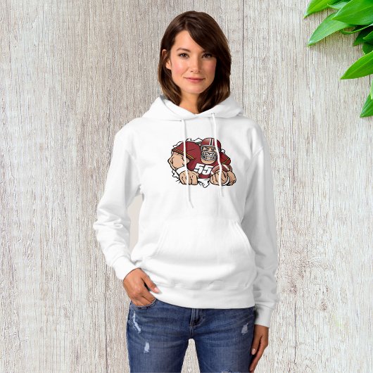 Felle Amerikaanse Football-speler breekt door Hoodie