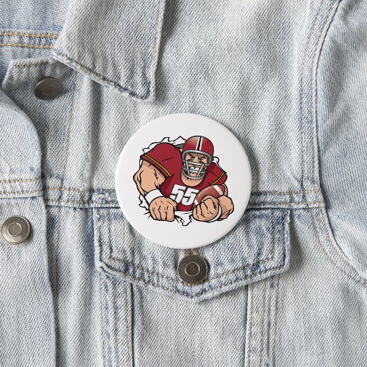Felle Amerikaanse Football-speler breekt door Ronde Button 7,6 Cm