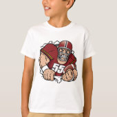 Felle Amerikaanse Football-speler breekt door T-shirt (Voorkant)