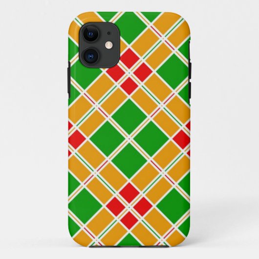 Felle argyle rood groen geel patroon accessoire Case-Mate iPhone case (Achterkant)
