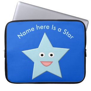 Felle Blauwe Feestster Douane Laptop Tas