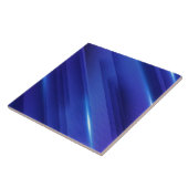 Felle blauwe verloopstrepenpatroon tegeltje (Zijkant)