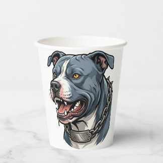 Felle Blauwgrijze Pitbull met Gepekte Kettinghalsb Papieren Bekers